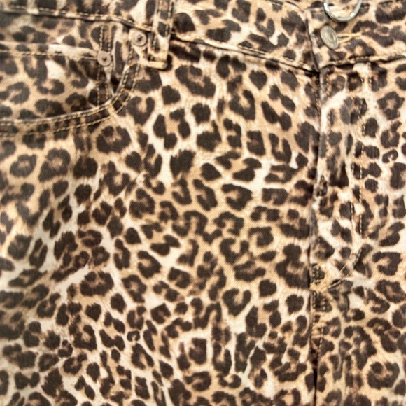 American Eagle Outfitters Leopard Print Wide Leg Stretch Jeans Size 12 - Picture 3 of 6